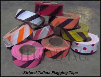 Taffeta Yellow & Black Stripe Flagging Tape