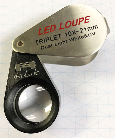 10X Triplet Magnifier w LED-UV