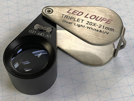 20X Triplet Magnifier w LED-UV