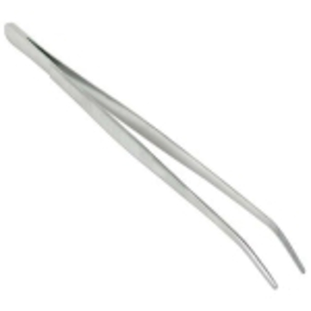 12" forcep, curved tip, stainless steel