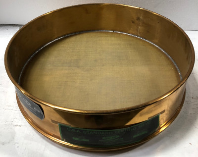 USED 18" US Std # 60 Brass Sieve Tyler Mesh 60 - Click Image to Close