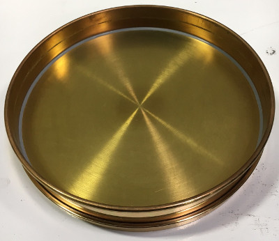 USED 12" Brass Bottom Pan with Skirt/Rim - Half Height - Click Image to Close