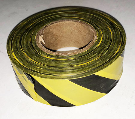 Taffeta Yellow & Black Stripe Flagging Tape - Click Image to Close