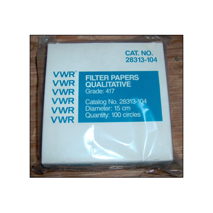 15 cm Grade 417 Filter Paper, Qualitative, Crepe (40um) 50/pk
