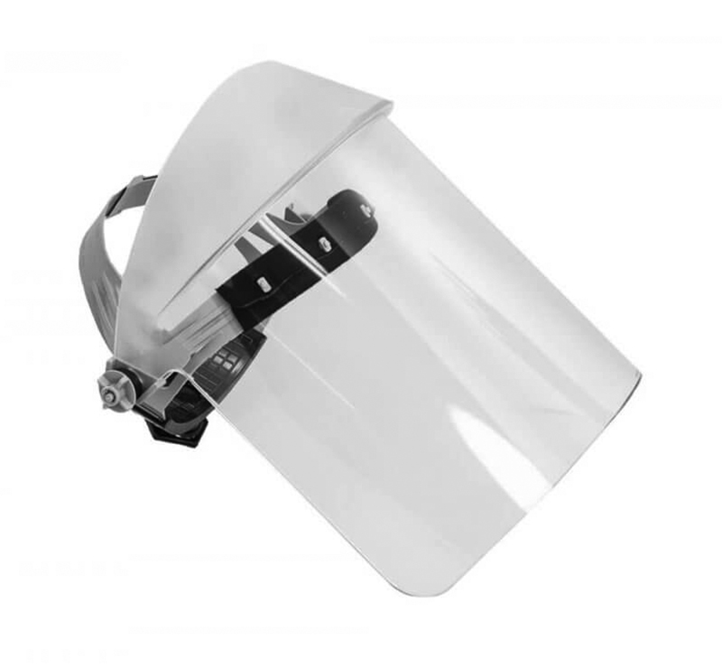 OBERON Clear Scratch Resistant Polycarbonate Face Shield with Ratchet Headgear