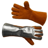 18" Leather Glove with Aluminized Carbon Kevlar Back