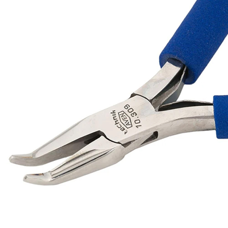 4-1/2" Foam Grip Stainless Bent Nose Dore Pliers - Image 2