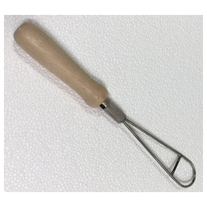 Crucible Flux mixing Whisk Spatula with wood handle - Image 2