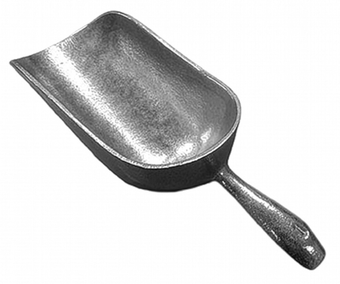 12" Material Scoop - Round Nose - Aluminum
