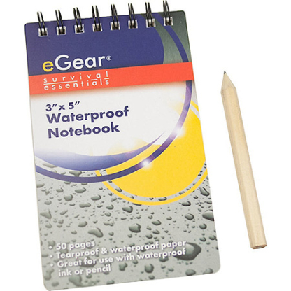 eGear 3" x 5" Waterproof Notebook w/pencil