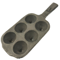 Cast Iron Conical Assay Mold Short Handle - 6 Place (2 x 3) - Heat Resistant