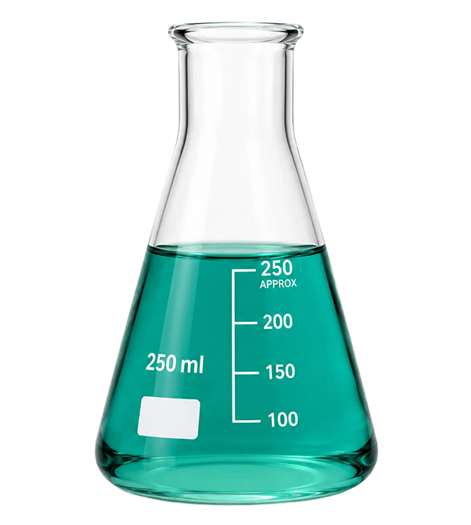 250 ml Erlenmeyer Flask, Narrow Mouth, Capacity Scale