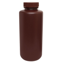 1000ml (32oz) Amber Reagent Bottle Wide Mouth - HDPE