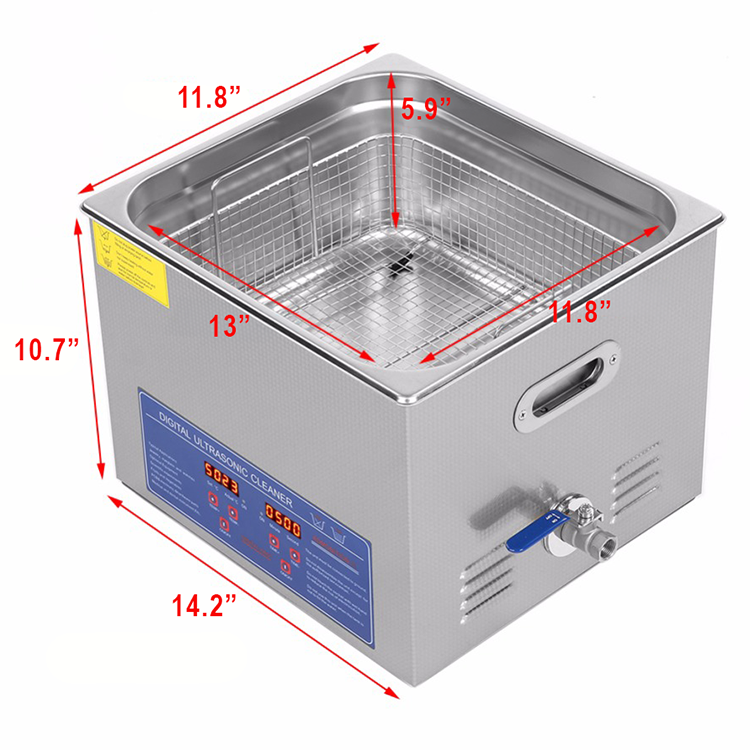 220v - 15 L Digital Ultrasonic Cleaner with Heater & Timer (13″ × 11.8″ × 5.9″) - Image 2