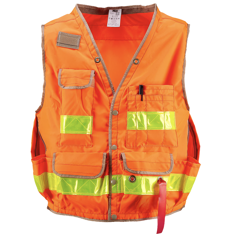 Geology Vest – Fluoro Orange with Reflective Strips – Size M